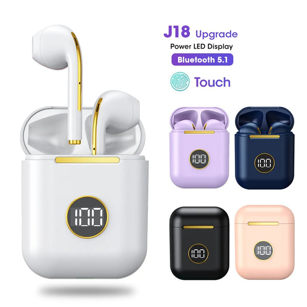 J18 Upgrade TWS Bluetooth 5.1 Earphone Charging Box Wireless Headphone Stereo Earbuds Headset With Microphone For iOS/Android